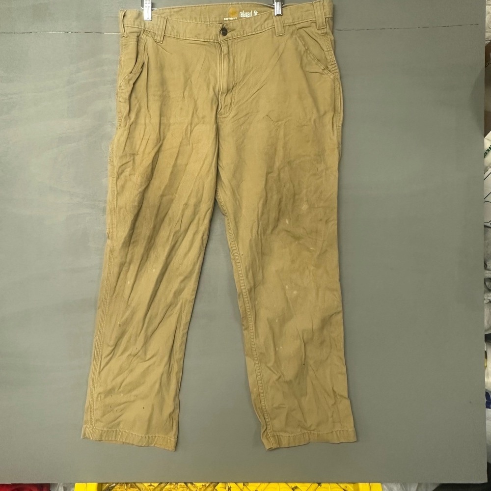 Carhartt‎ Relaxed Fit Work Pants Khaki Mens Size 40x30 Cargo Pockets Utility - Picture 2 of 6